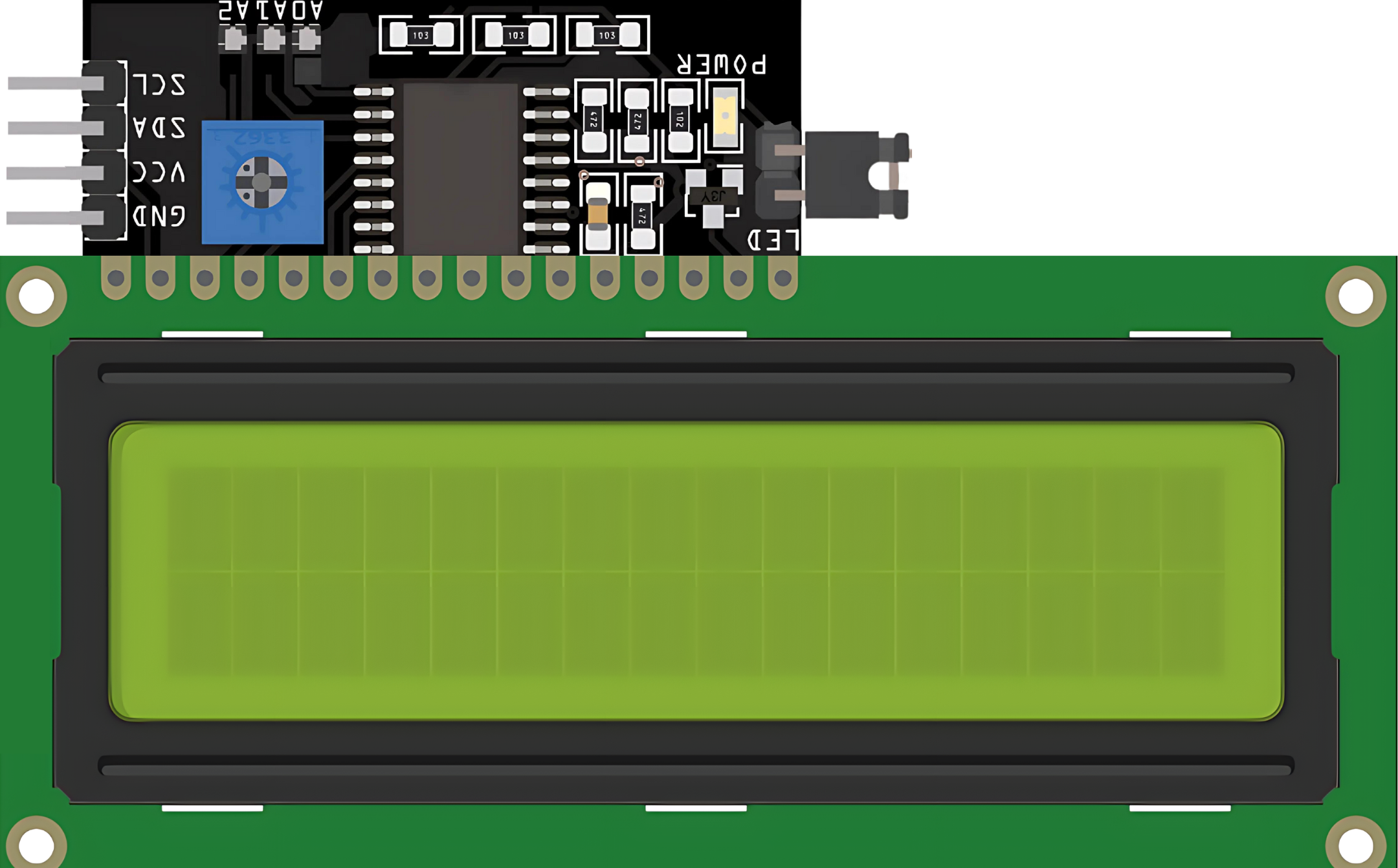 16x4 LCD Display With I2C