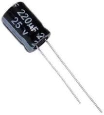 220 uF 10V Through Hole Electrolytic Capacitor