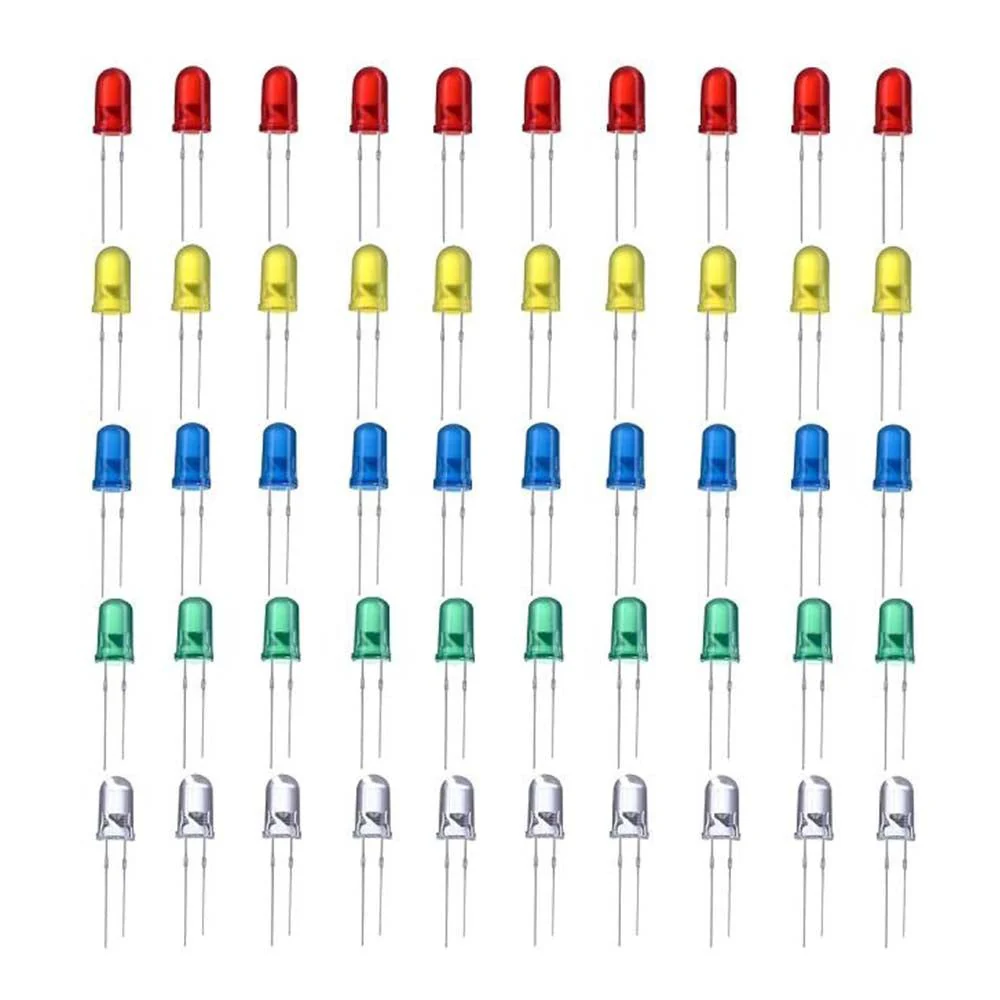 Led Combo (R-G-Y-B-W) 5mm 10pcs each