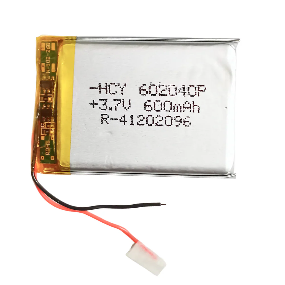 600mAh Rechargeable 3.7v Lithium Polymer Battery